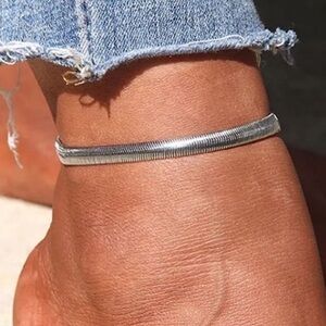 💜10/$25💜NEW Thick Flat Snake Chain Anklet